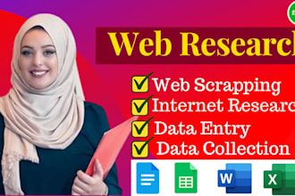 do web research, data scraping and data entry