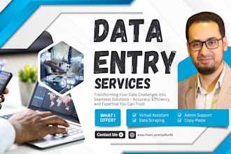 professionally handle your data entry, excel, web research, copy paste tasks
