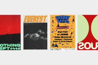 make poster event or music with negative space design