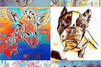draw digital art portrait of your dog, cat or any other animal