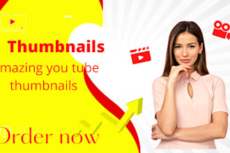 design an amazing youtube thumbnail and fiverr image