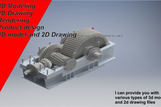 create 3d cad model, 2d technical drawings for manufacturing, 3d renderings
