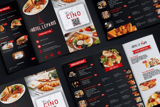 design menu card, food menu, food flyer, price list and business card