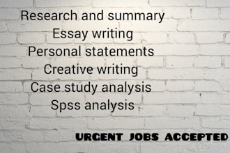 do quality research, case study analysis, ssps analysis and summary writing