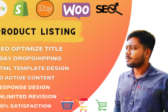 do SEO product listing on ebay, etsy, shopify woocommerce store