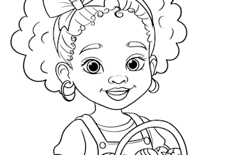 do beautiful african american children coloring book pages with lovely hairstyle