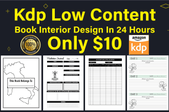 design amazon KDP low content book interior pages