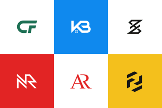 design minimal unique initial letters personal branding logo