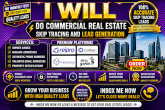 do commercial real estate lead generation and skip tracing