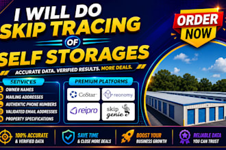 do skip tracing and lead generation of self storages