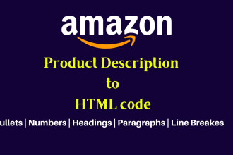 convert amazon product listings and kindle book descriptions into HTML code