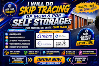 do mom and pop self storage skip tracing and lead generation