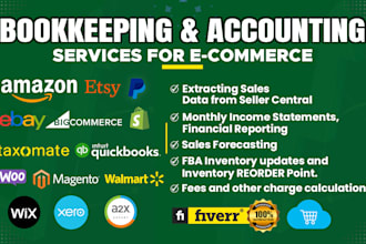 provide ecommerce bookkeeping amazon bookkeeping and shopify bookkeeping