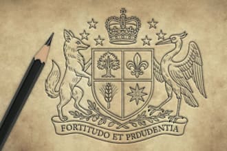 design a custom coat of arms, heraldic and family crest logo