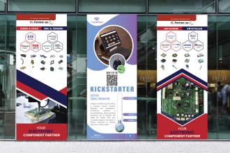 do an attractive roll up banner design, billboard in 3 hours