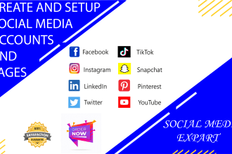 create and setup social media accounts and pages