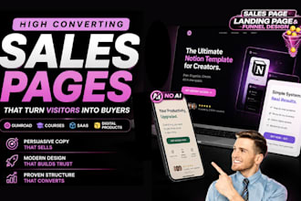 write, design a high converting landing page and sales page