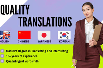 manually translate english to japanese, korean, and chinese