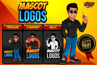 create unique attractive cartoon mascot and business logo