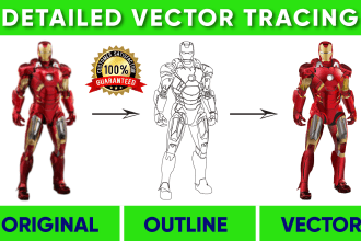 manually vector trace, enhance, and convert logo or images to high quality
