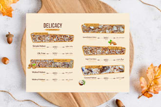 design animated display menu for coffee shops and food businesses like kfc