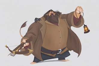 draw characters and environments in any style of ilustration
