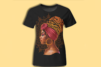 do trendy african american t shirt design and logo design
