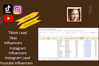 find tiktok,instagram and youtube lead generation influencer email list