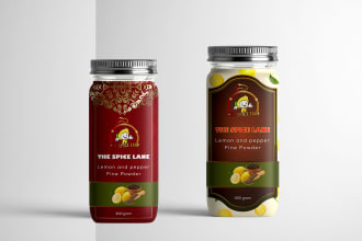 design food spice, sauce, pouches, jars labels and packaging