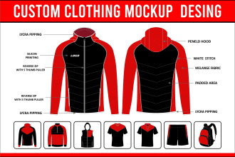 do clothing mockup design for sports wear street wear