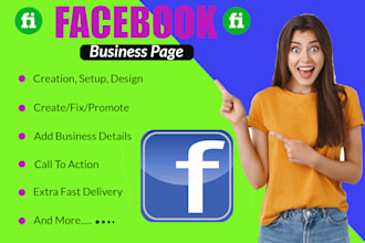 do facebook business page creation, setup or design