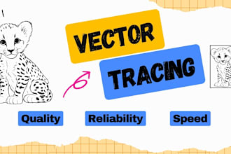 do high quality manual vector tracing restore image high resolution