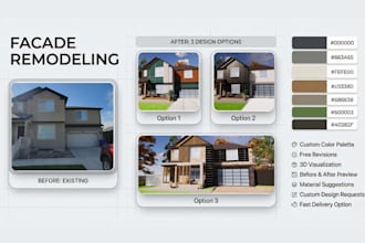 make your facade look modern, elegant, and attractive with 3d rendering