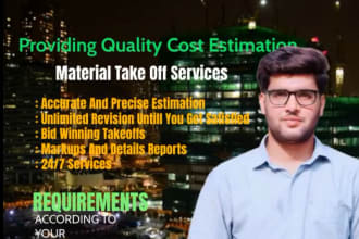 do cost estimation, material takeoffs, bill of quantity, quantity takeoffs