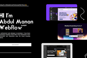 design and develop website using webflow, figma and gsap etc