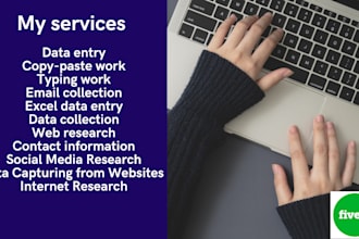 do data entry, web research, emails and research work