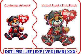 digitize any image for embroidery patch and and jaketback
