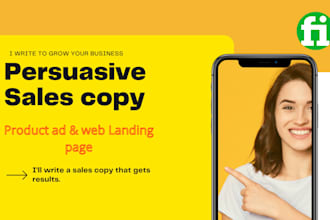 do persuasive sales copywriting of landing page and ads copy