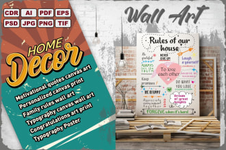 create a unique modern canvas wall art mockup design