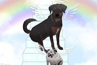 create a gorgeous custom pet memorial portrait
