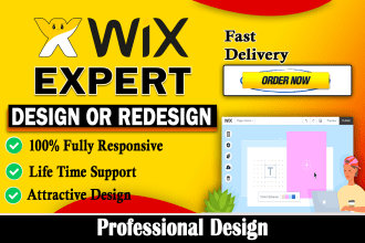design wix website, wix redesign, wix landing page, wix ecommerce