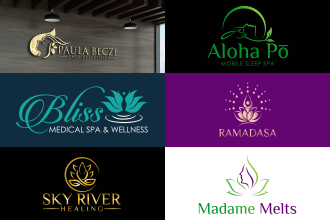 design unique spa yoga health massage and skincare logo