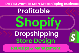 make profitable shopify website or ecommerce shopify dropshipping store design