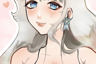 draw anime style illustrations, ocs and fanart for you