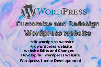 rebuild, edit, and customize the wordpress website