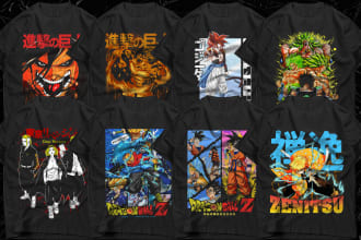originate a custom anime t shirt design