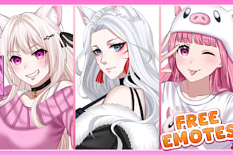 draw anime art character for oc, fanart, vtuber art, pfp, concept art