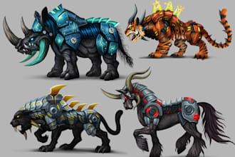 create animals, creature illustrations and concept art