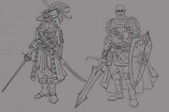 sketch line anything for character, monster, environment
