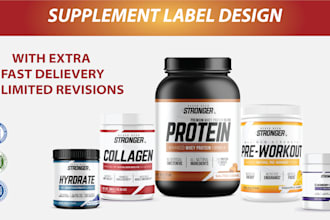 make label design, packaging design, and supplement label designs
